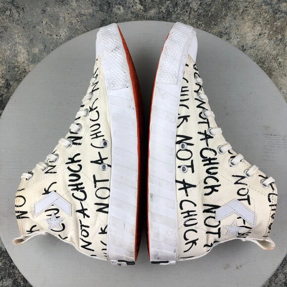 Converse Men's Size 10.5 70 Hi UNT1TL3D Not A Chuck White Sneakers Shoes - Picture 8 of 14